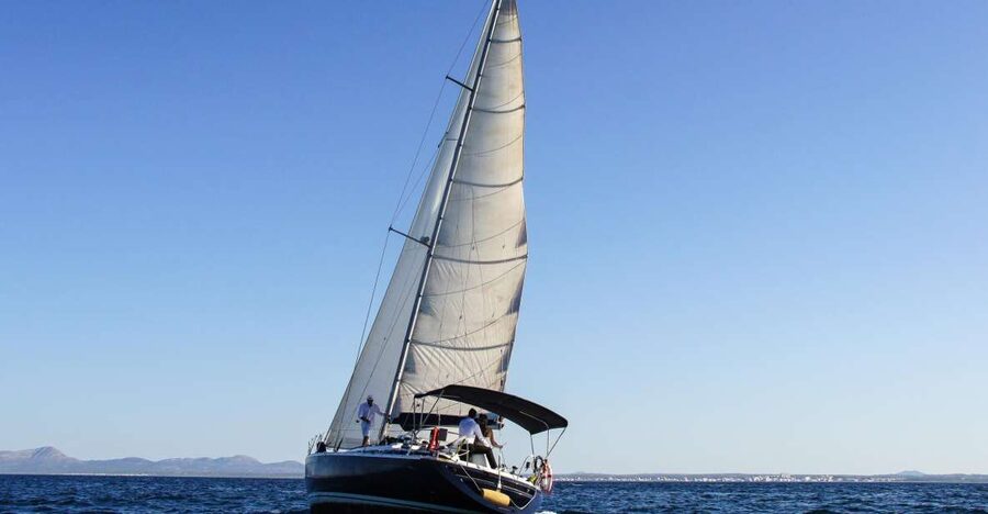 Alcudia: Sailing Yacht Excursion with Wine & Tapas - Looking at Cap de Formentor from the water