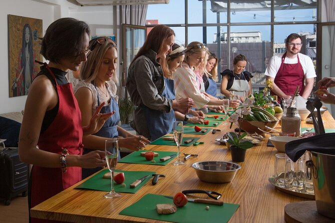Authentic spanish tapas cooking class in barcelona - Eating on the secret garden terrace