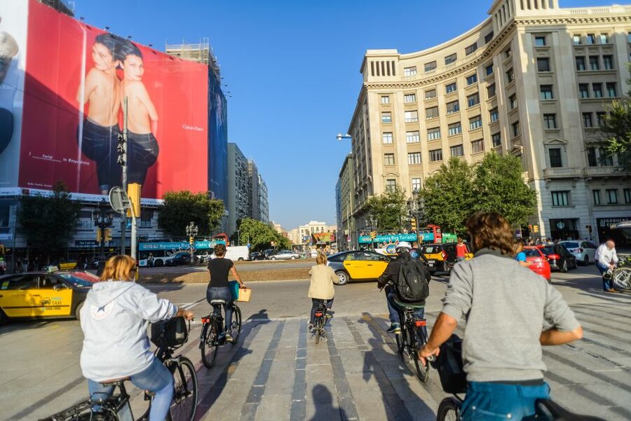 Barcelona eBike Tour with Wine and Tapas Experience - W Barcelona and the turn back