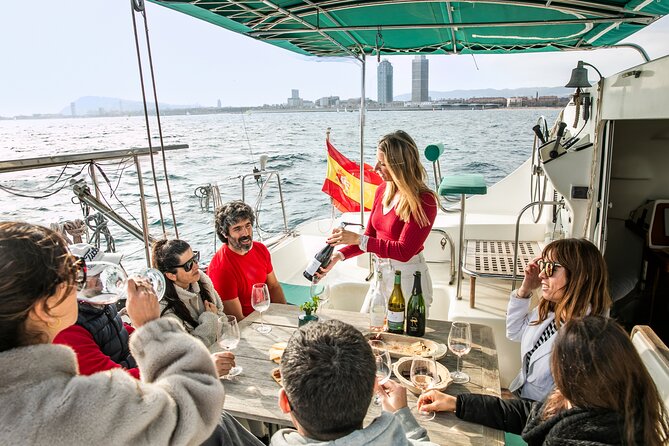 Barcelona: Premium Private Wine Tasting & Tapas in a Catamaran - Sailing the Costa de Barcelona with four wines