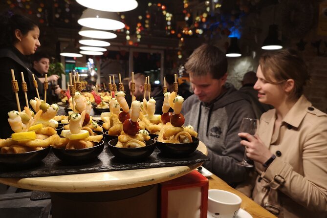 Barcelona Tapas & Wine Private Tour in Traditional Taverns - Stop one: croquettes and creative pintxos on Blai