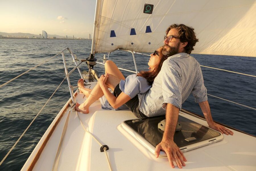 Barcelona: Unique Sunset Sailing Tour with Tapas & Open Bar - Barcelona’s skyline from the water