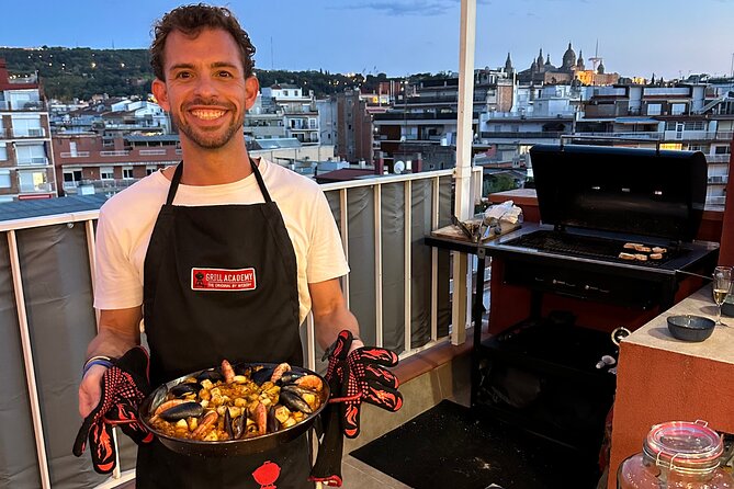 BBQ Paella in a Penthouse Terrace in Barcelona with a Chef - Clericot and the family touch