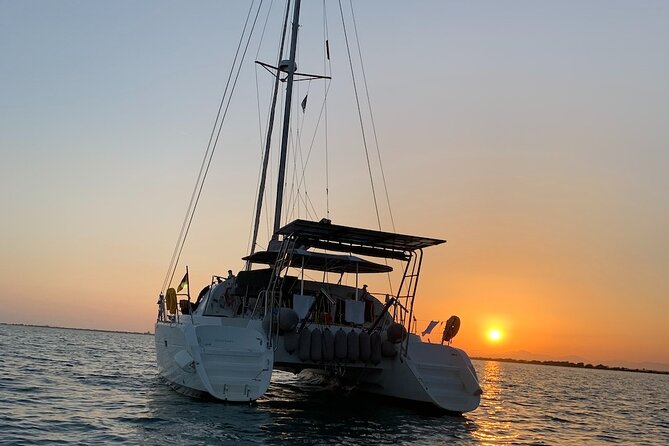 Catamaran Sailing Experience Manilva Tapas Drink Dolphins Swim Stop - The swim stop and snorkeling gear