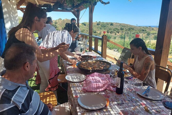 Chefcooking Paella from our Andalusian Grandmother at a Family Farm - Starters that turn the lesson into lunch