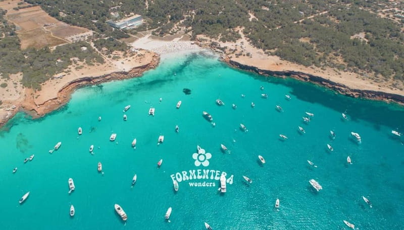 Ibiza: Formentera Cruise Breakfast, Paella, OpenBar & Sports - Ses Illetes, white sand, and clear water