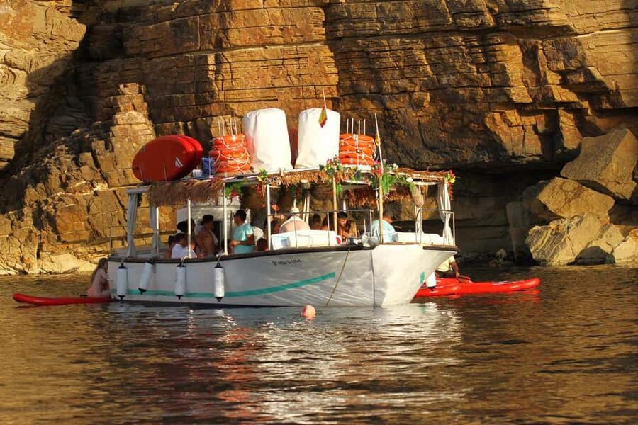 Ibiza: Sunset Boat Tour with Water Sports, Open Bar & Tapas - Port d’Es Torrent and the second stretch of sea