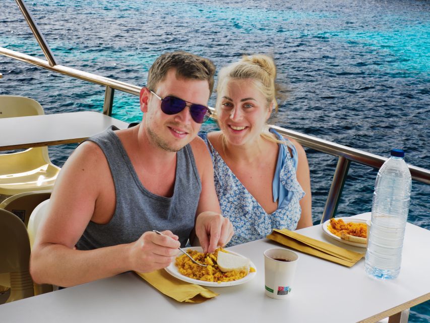 Menorca: Full-Day Boat Tour with Paella Lunch - Paella on board, with one important food warning