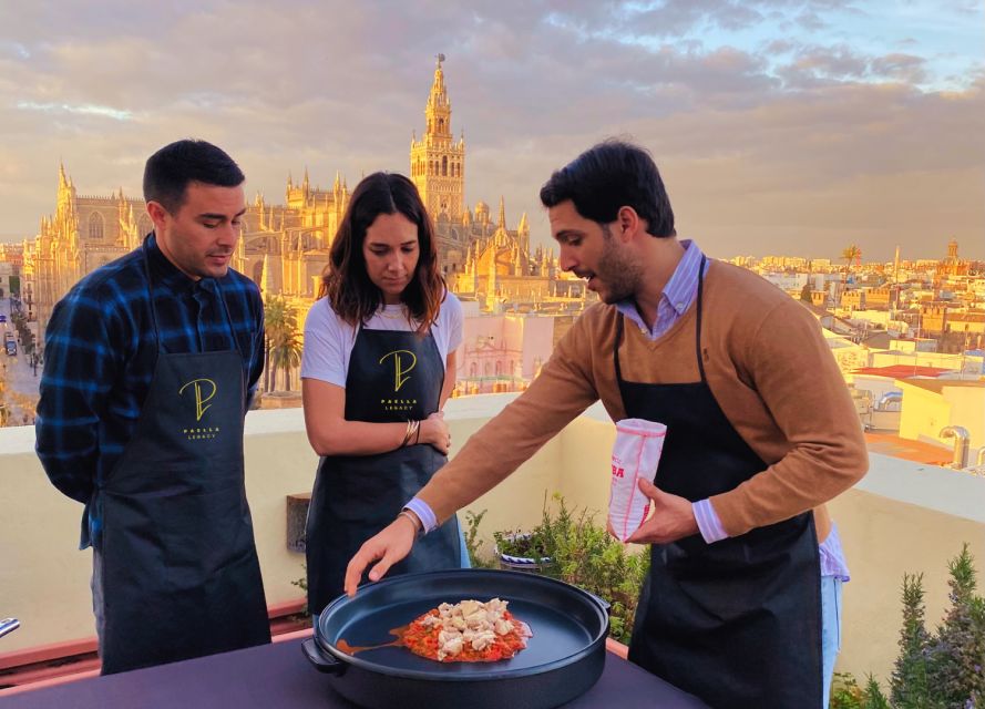 Seville: Paella Cooking Class & 30-Min Local Expert Q&A - A rooftop kitchen above Seville’s old center